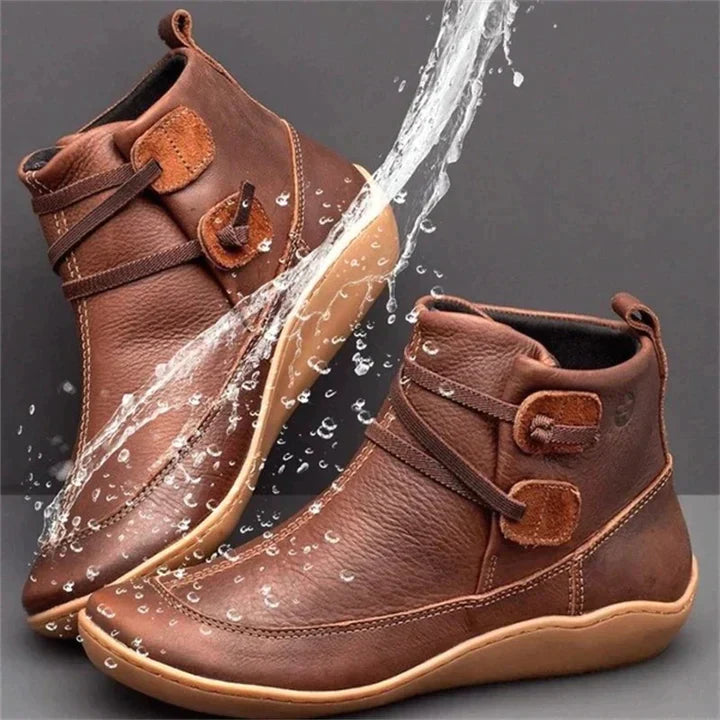 NOUVEAU RICHE Stiefel Aus Leder Wasserdicht Bequem Und Stilvoll Damen Braun