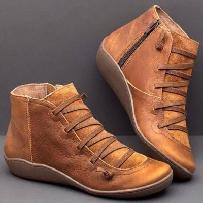 NOUVEAU RICHE Stiefeletten Grün Wasserabweisend Warm Gefüttert Komfort Rostbraun