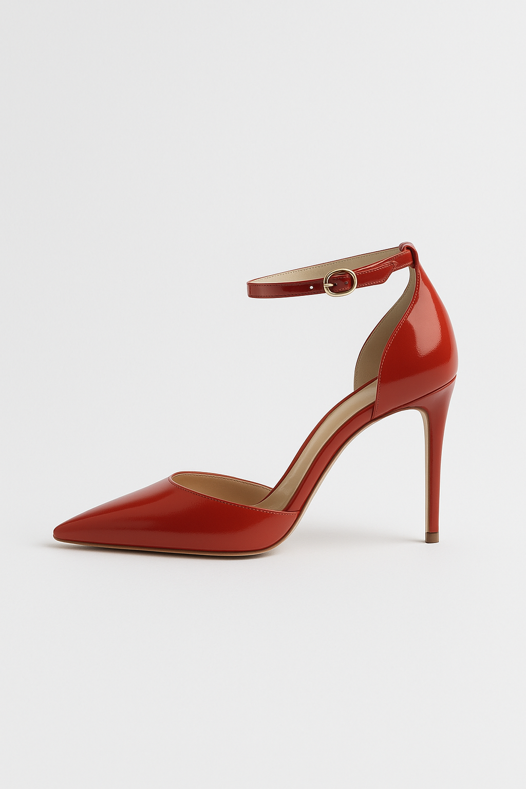 NOUVEAU RICHE Elegante Damen Stiletto Pumps Aus Leder Mit Roter Sohle Rot