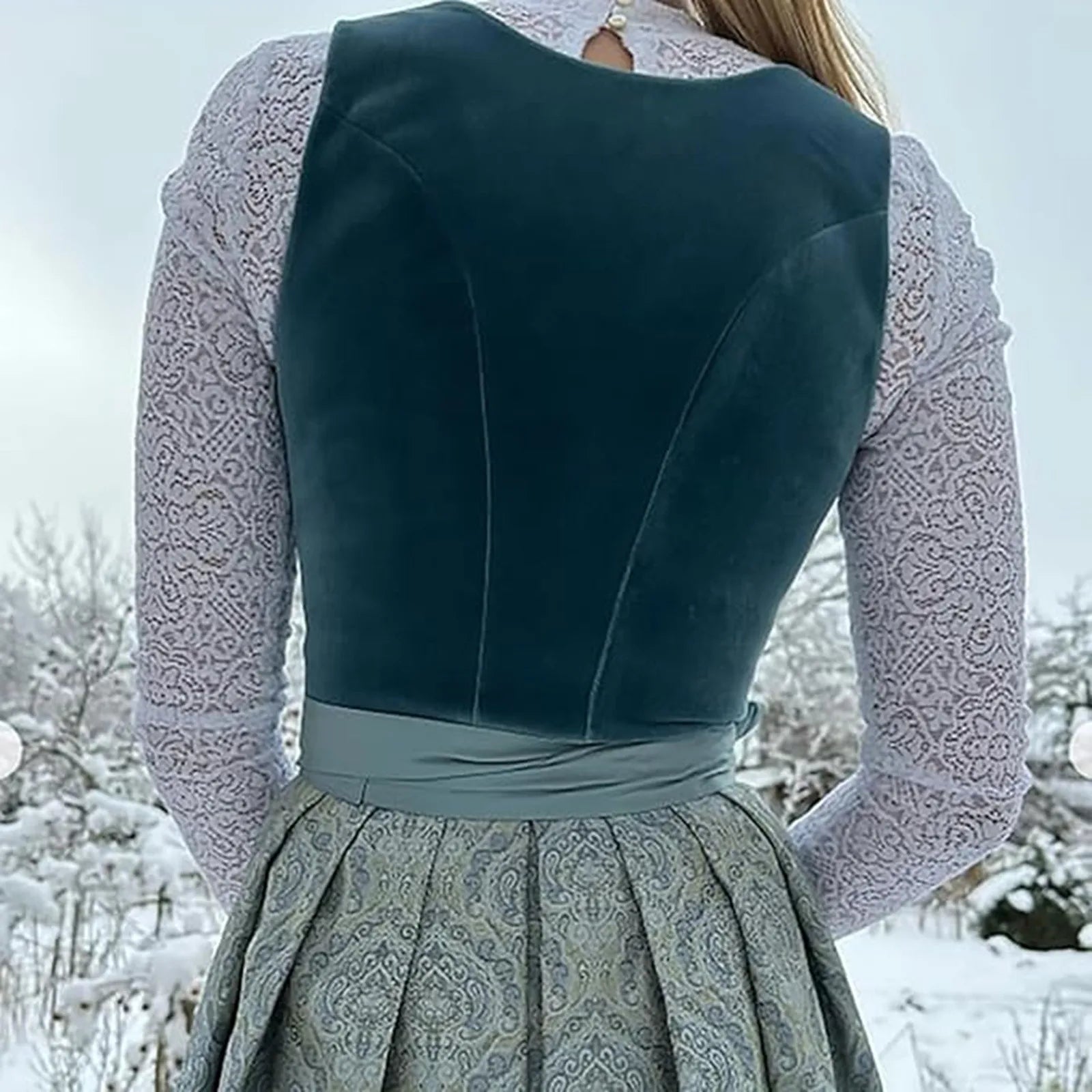 NOUVEAU RICHE Dirndlkleid Langarm Oktoberfest Damen Stilvoll Elegant