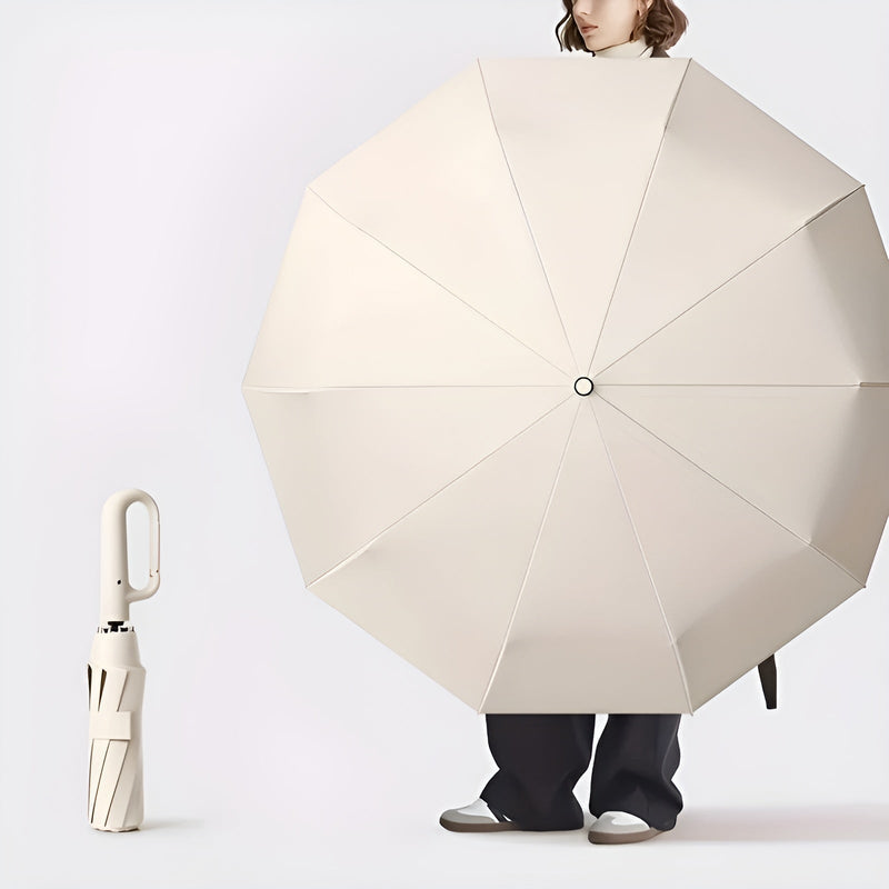 NOUVEAU RICHE Wetterschirm für Wind und Regen – Sturmfester Regenschirm mit Automatik Auf/Zu, Kompakter Taschenschirm, 5 Farben