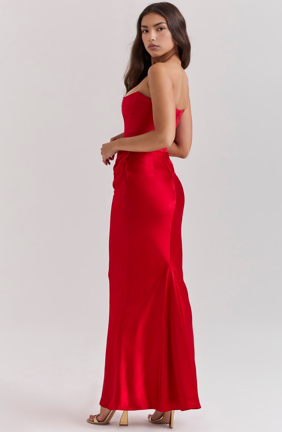NOUVEAU RICHE Strapless Maxikleid Mit Korsett Oberteil Für Anlässe