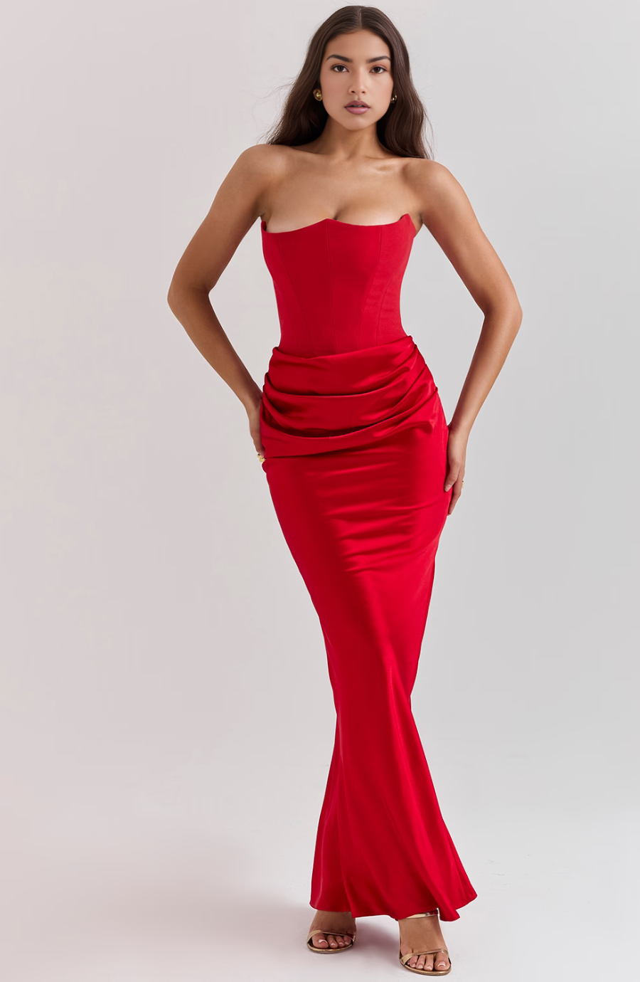 NOUVEAU RICHE Strapless Maxikleid Mit Korsett Oberteil Für Anlässe