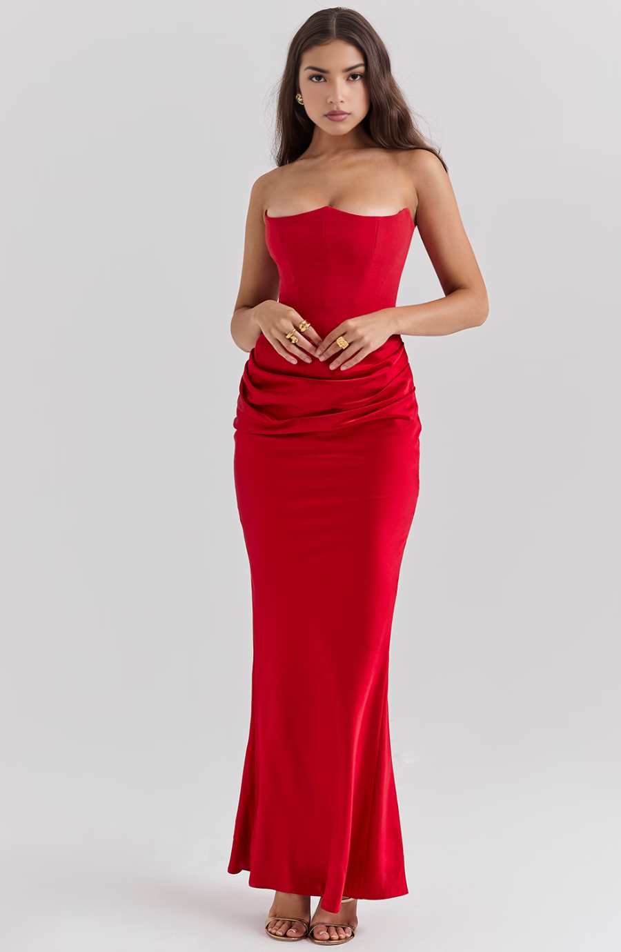 NOUVEAU RICHE Strapless Maxikleid Mit Korsett Oberteil Für Anlässe