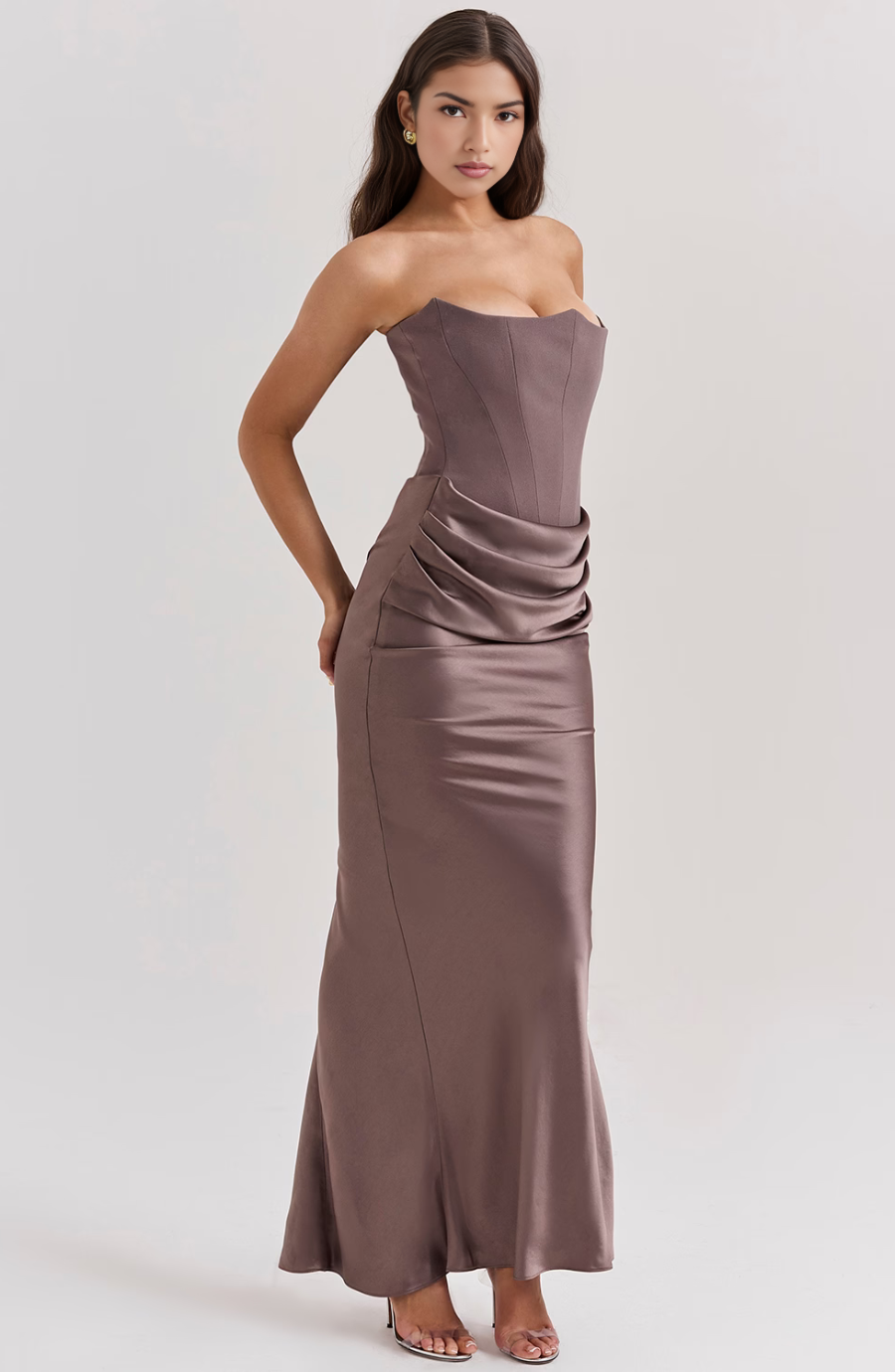NOUVEAU RICHE Strapless Maxikleid Mit Korsett Oberteil Für Anlässe