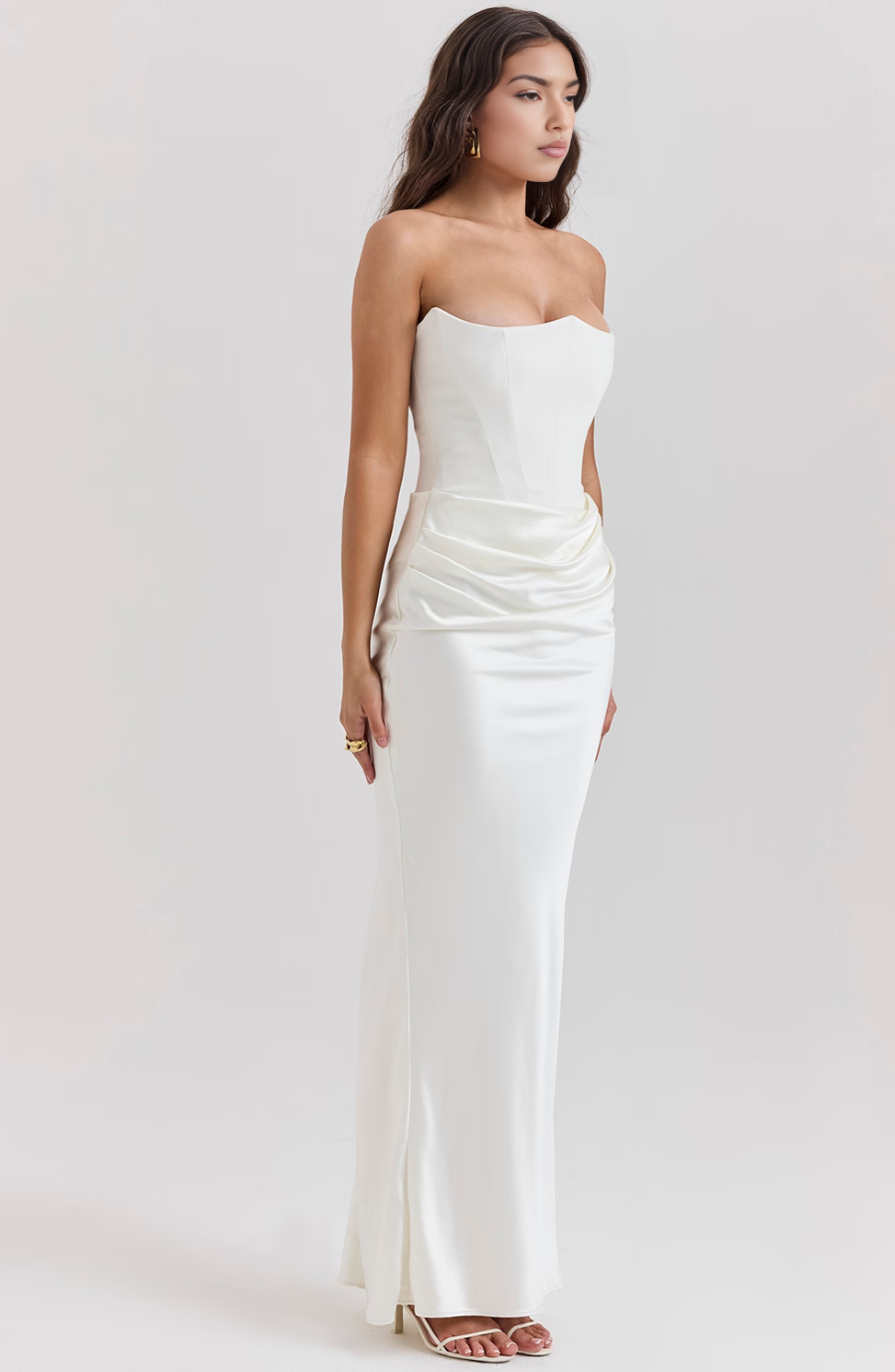 NOUVEAU RICHE Strapless Maxikleid Mit Korsett Oberteil Für Anlässe