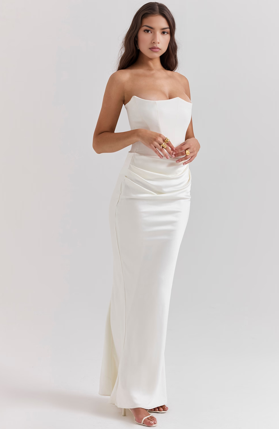 NOUVEAU RICHE Strapless Maxikleid Mit Korsett Oberteil Für Anlässe