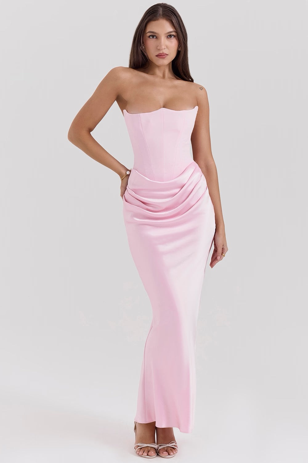 NOUVEAU RICHE Strapless Maxikleid Mit Korsett Oberteil Für Anlässe