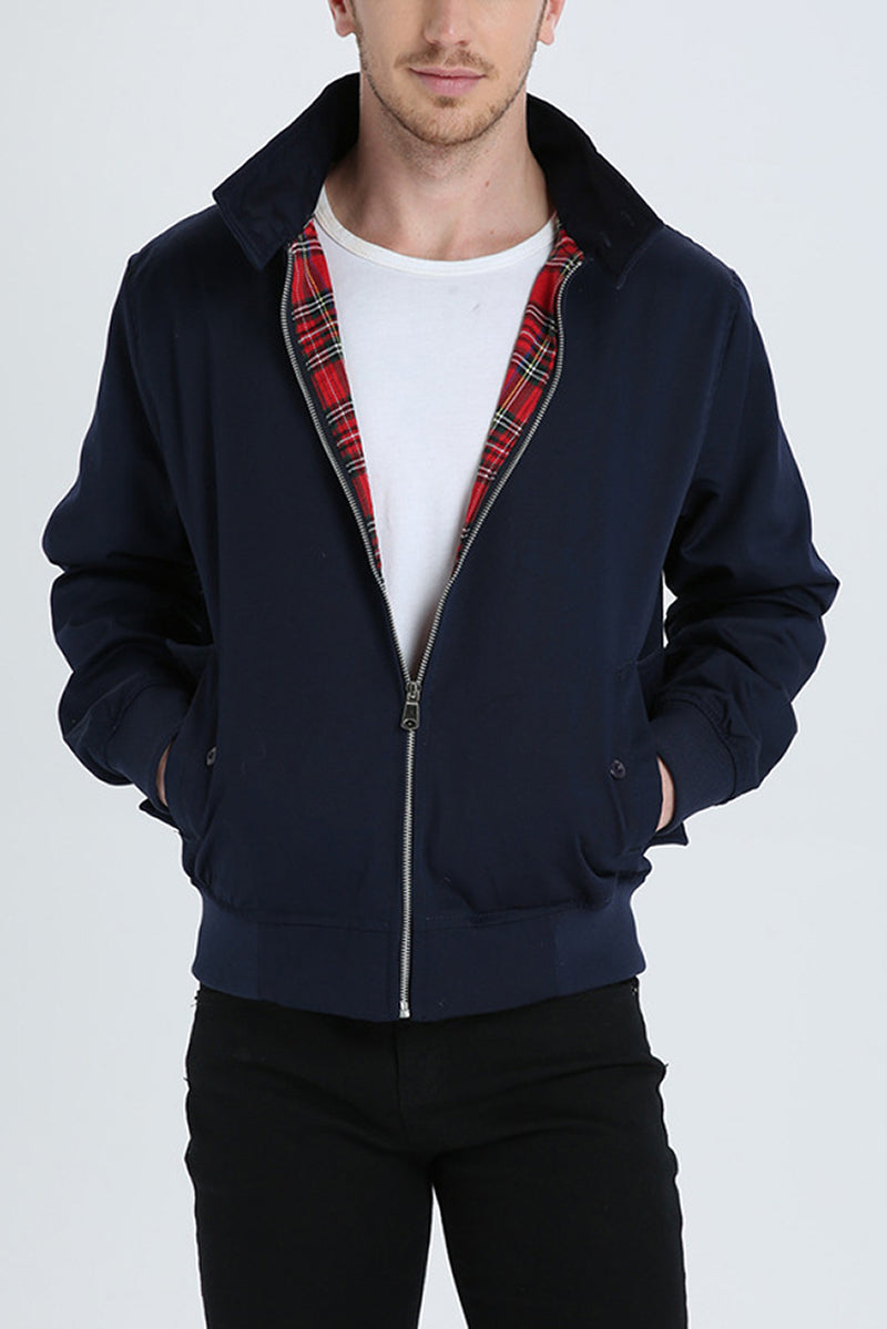 NOUVEAU RICHE Stylische Harrington Jacke Für Herren Zeitlos Vielseitig Dunkelblau