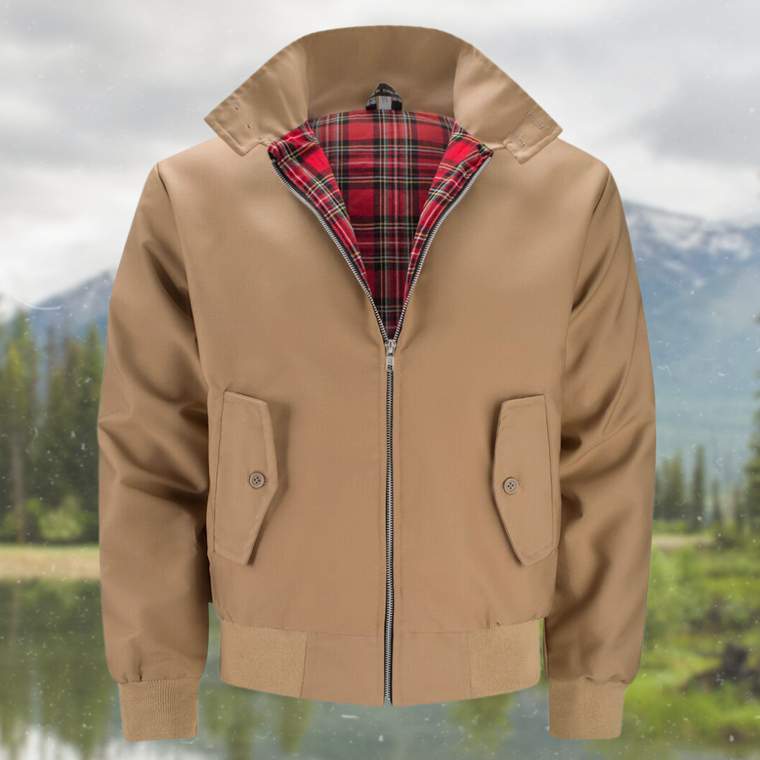 NOUVEAU RICHE Stylische Harrington Jacke Für Herren Zeitlos Vielseitig Braun