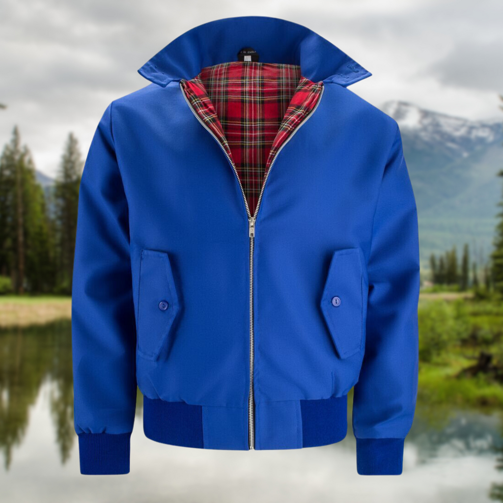 NOUVEAU RICHE Stylische Harrington Jacke Für Herren Zeitlos Vielseitig Königsblau