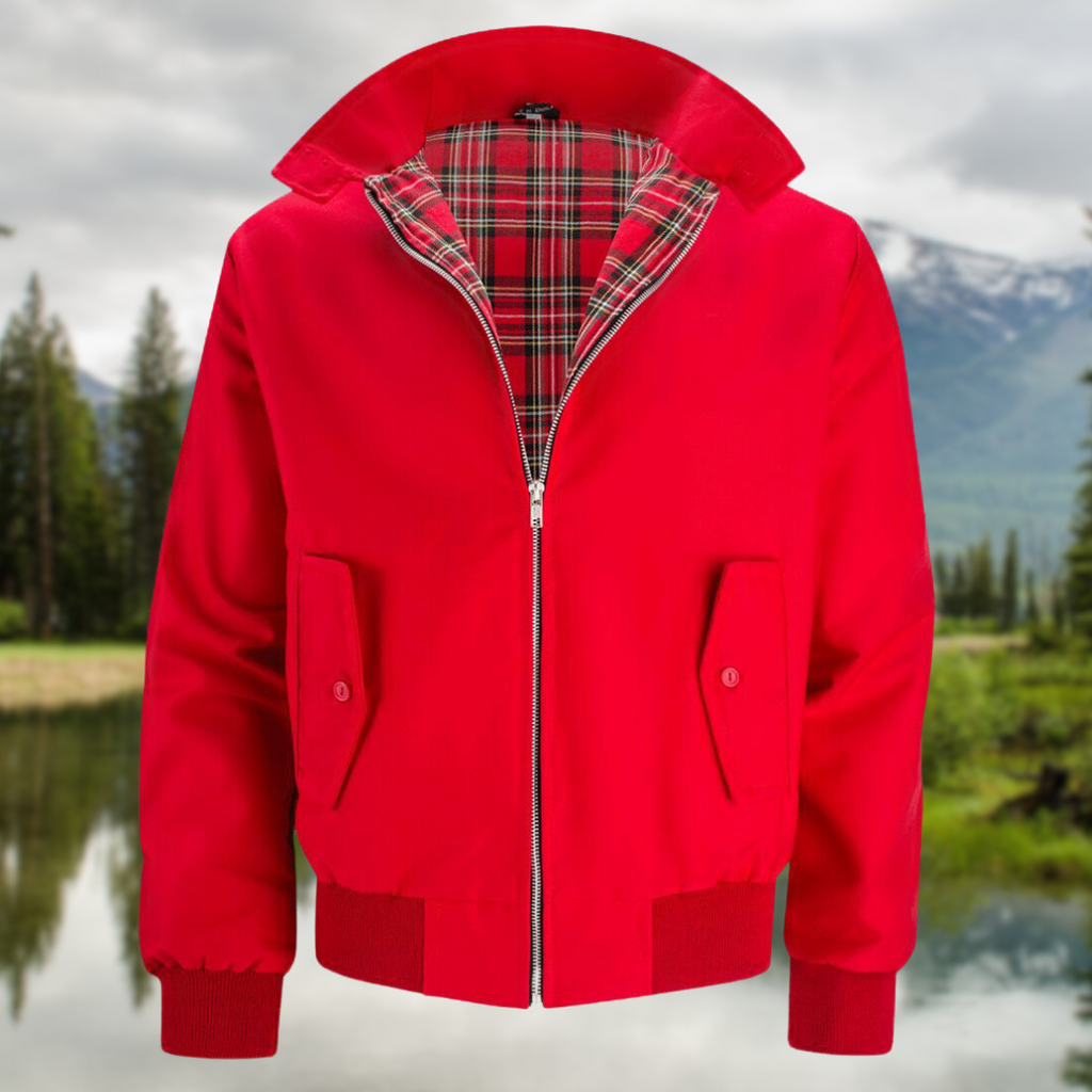 NOUVEAU RICHE Stylische Harrington Jacke Für Herren Zeitlos Vielseitig Rot