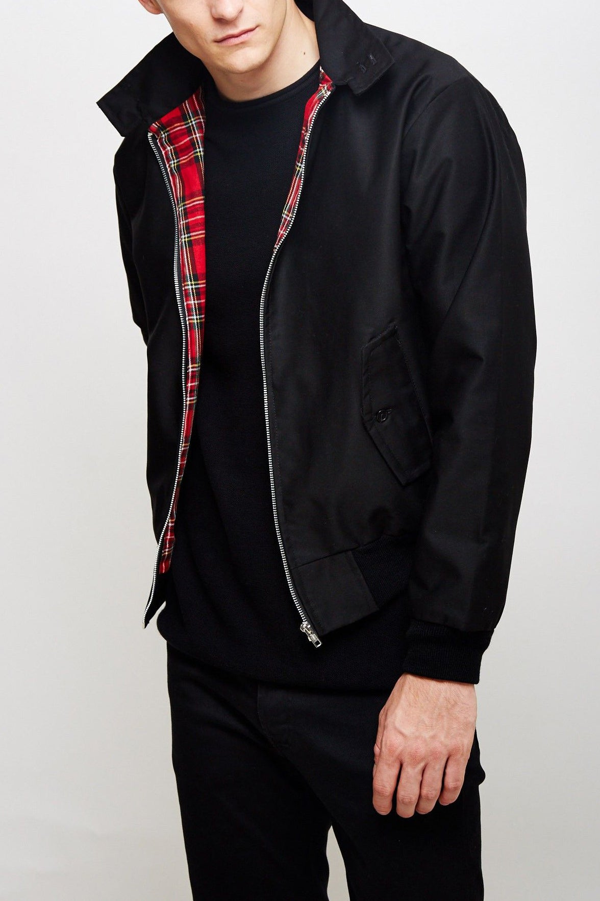 NOUVEAU RICHE Stylische Harrington Jacke Für Herren Zeitlos Vielseitig Schwarz
