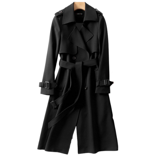 NOUVEAU RICHE Damen Trenchcoat Warm Und Zeitloser Stil Für Frauen Schwarz