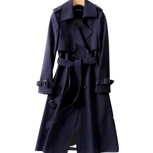 NOUVEAU RICHE Damen Trenchcoat Warm Und Zeitloser Stil Für Frauen Dunkelblau
