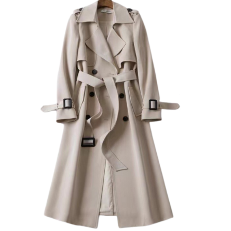 NOUVEAU RICHE Damen Trenchcoat Warm Und Zeitloser Stil Für Frauen Beige