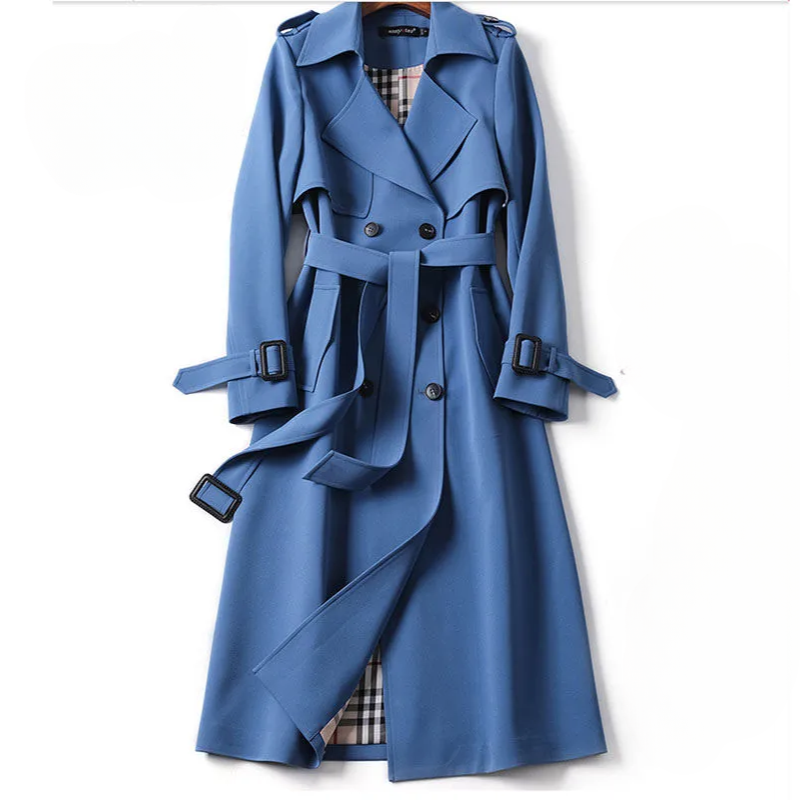 NOUVEAU RICHE Damen Trenchcoat Warm Und Zeitloser Stil Für Frauen Hellblau