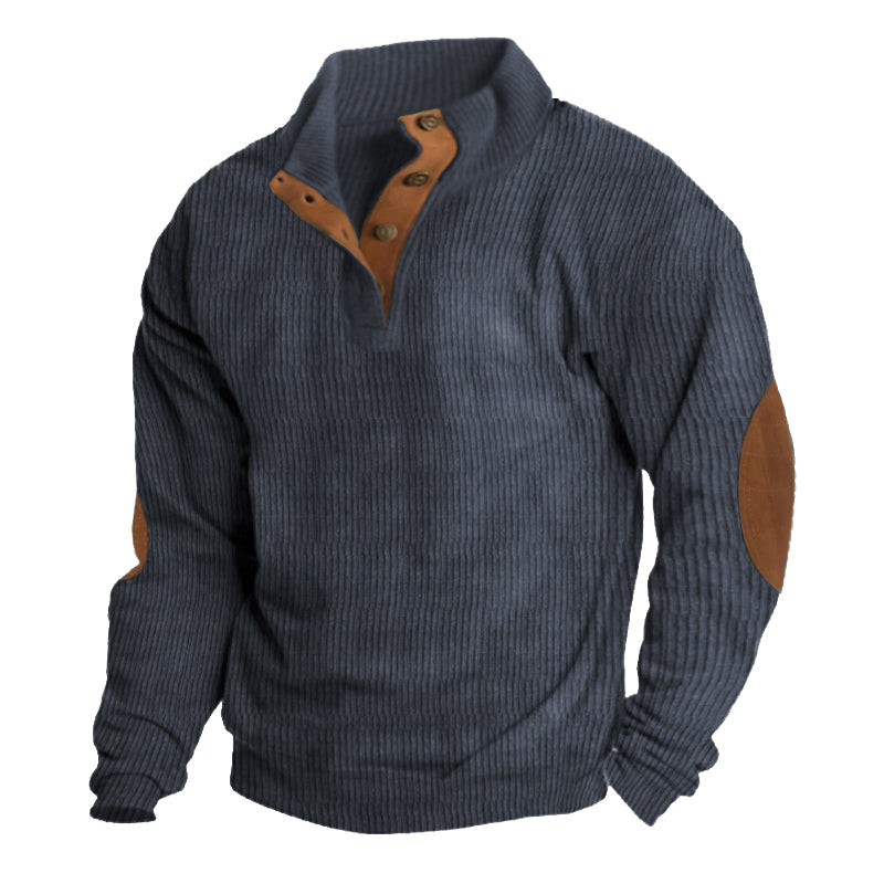NOUVEAU RICHE Outdoor Pullover Für Männer Warm Robust Für Abenteuer Blau