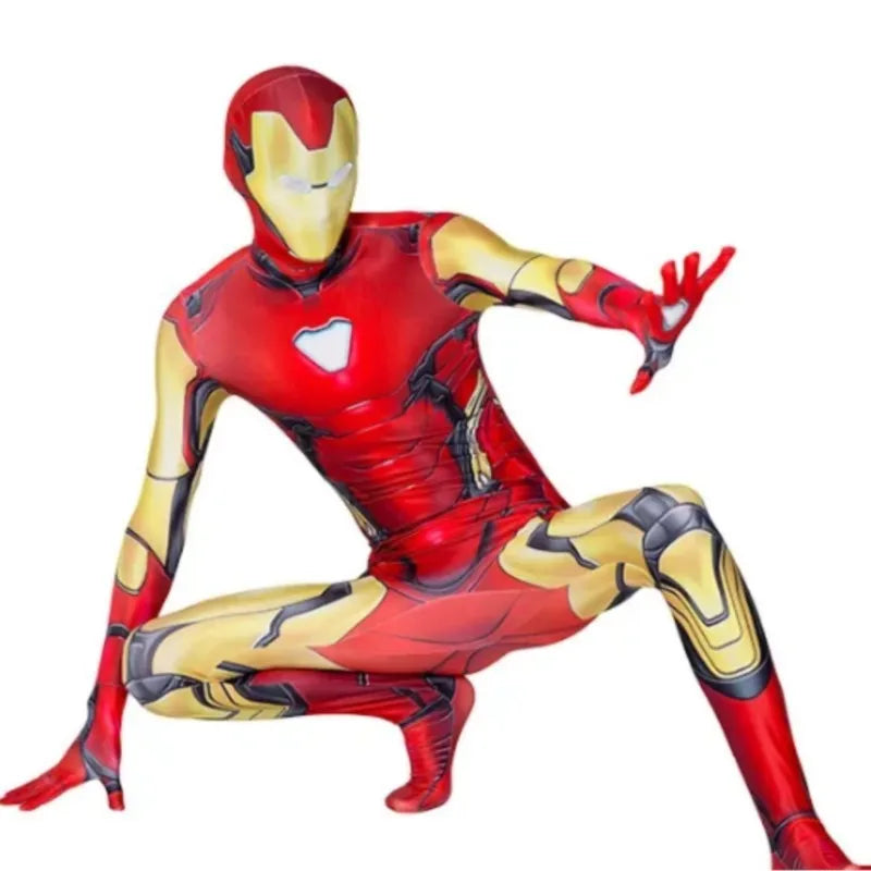 NOUVEAU RICHE Superhelden-Spandex-Body mit 3D-Druck – Halloween-Cosplay-Kostüm, Weihnachtsgeschenk