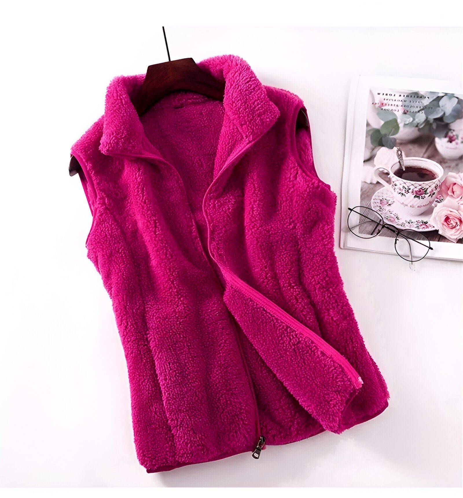 NOUVEAU RICHE Damen Fleece Weste – Ärmellose Polar Fleece Winterweste für Kalte Tage