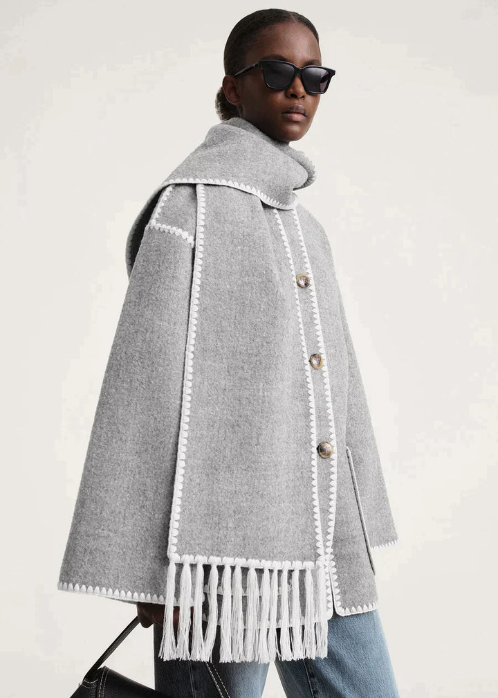 NOUVEAU RICHE Damen Schaljacke – Elegante Jacke für Wärme und Stilvolles Selbstvertrauen