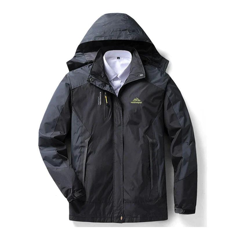 NOUVEAU RICHE Damen Wasserdichte Regenjacke Mit Kapuze Innenfutter Schwarz