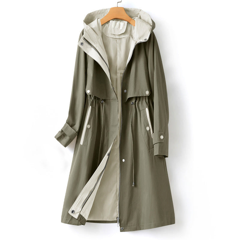 NOUVEAU RICHE Taillierter Windbreaker für Damen Grün
