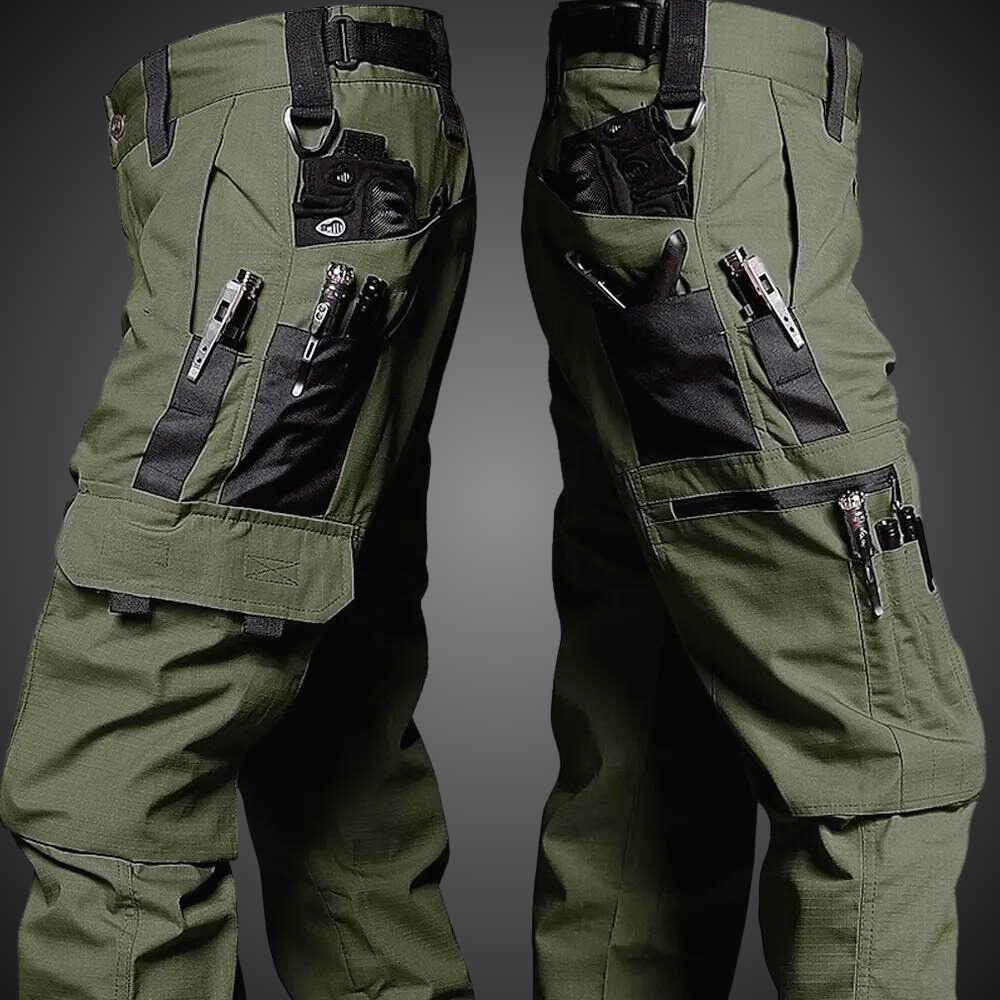 NOUVEAU RICHE Taktische Cargohose Herren Wasserdichte Militär Passform Armeegrün