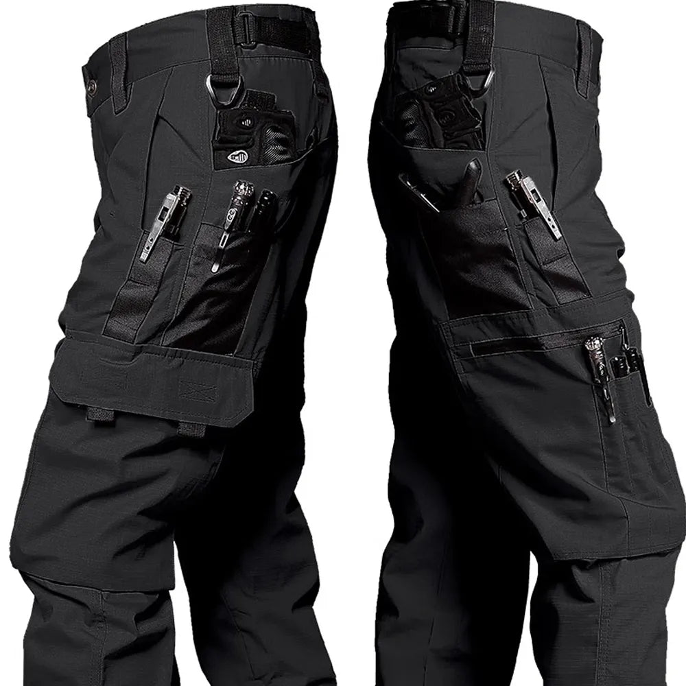 NOUVEAU RICHE Taktische Cargohose Herren Wasserdichte Militär Passform Schwarz