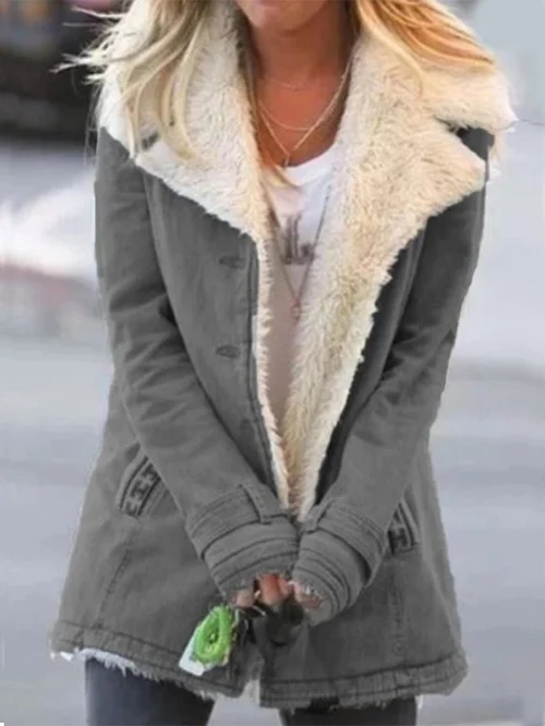 NOUVEAU RICHE Leichte Thermojacke Für Damen Wärmeschutz Warm Und Stilvoll Grau