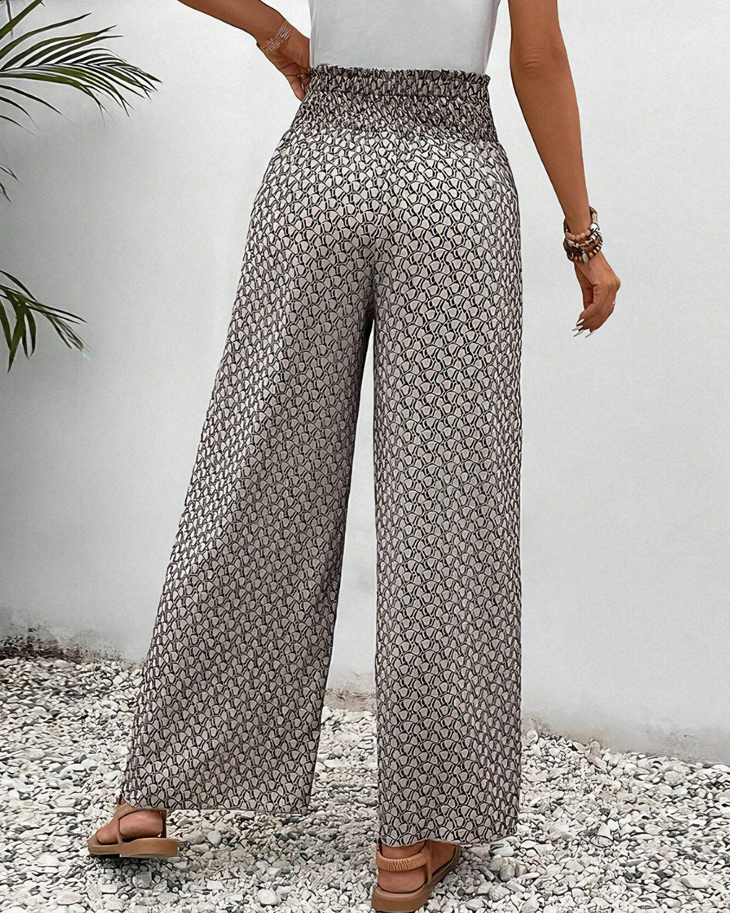 NOUVEAU RICHE Damen Hose Weit Geschnitten Bequeme Weites Bein Alltagslook