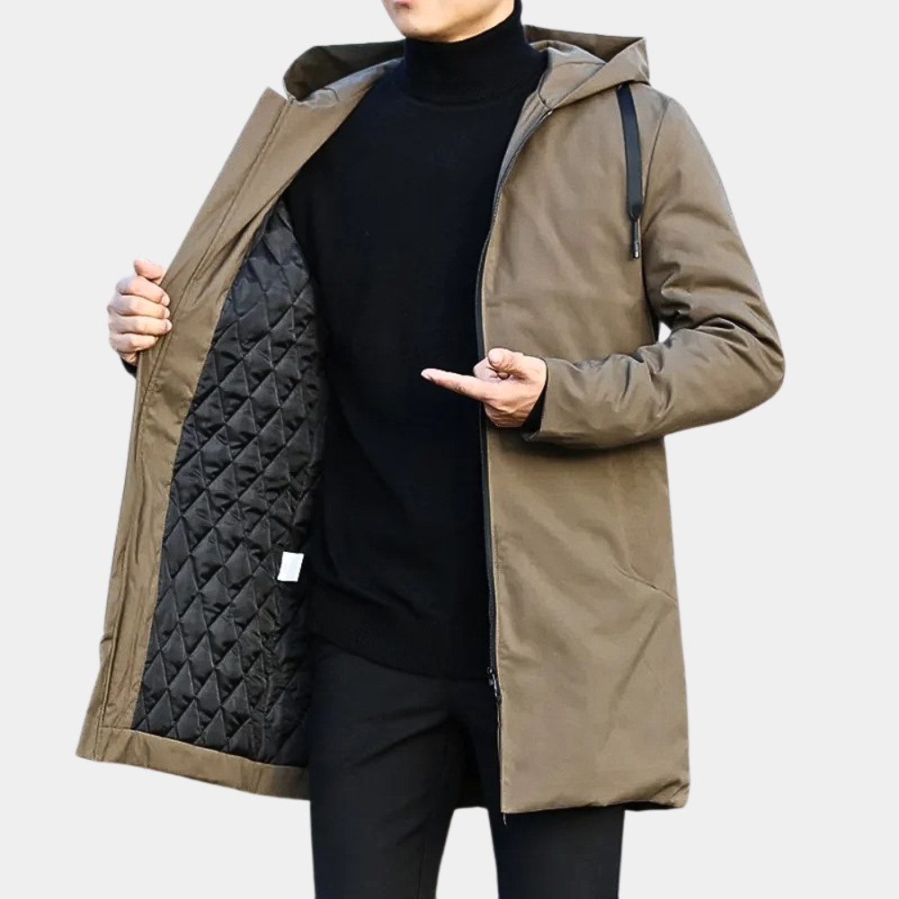NOUVEAU RICHE Herren Regenjacke – Elegante Wasserdichte Winterjacke, Warm und Trocken Braun