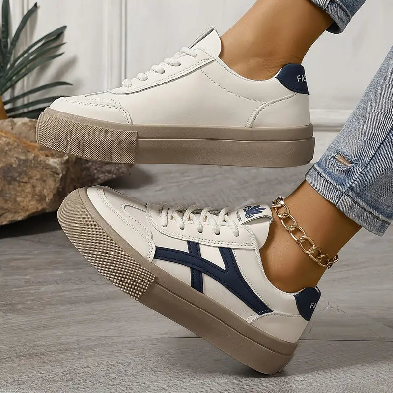 NOUVEAU RICHE Damen Plateau Sneaker Retro Stil Sommer Bequeme Schuhe
