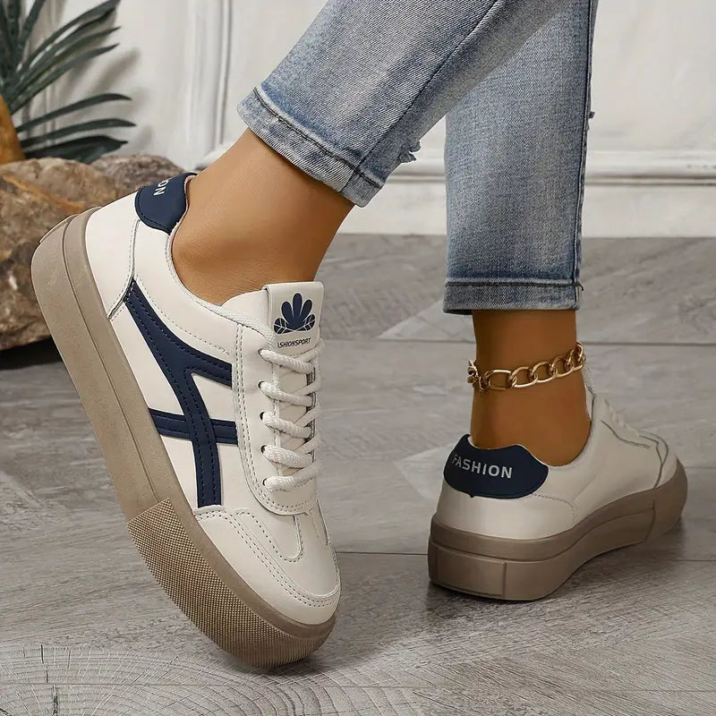 NOUVEAU RICHE Damen Plateau Sneaker Retro Stil Sommer Bequeme Schuhe