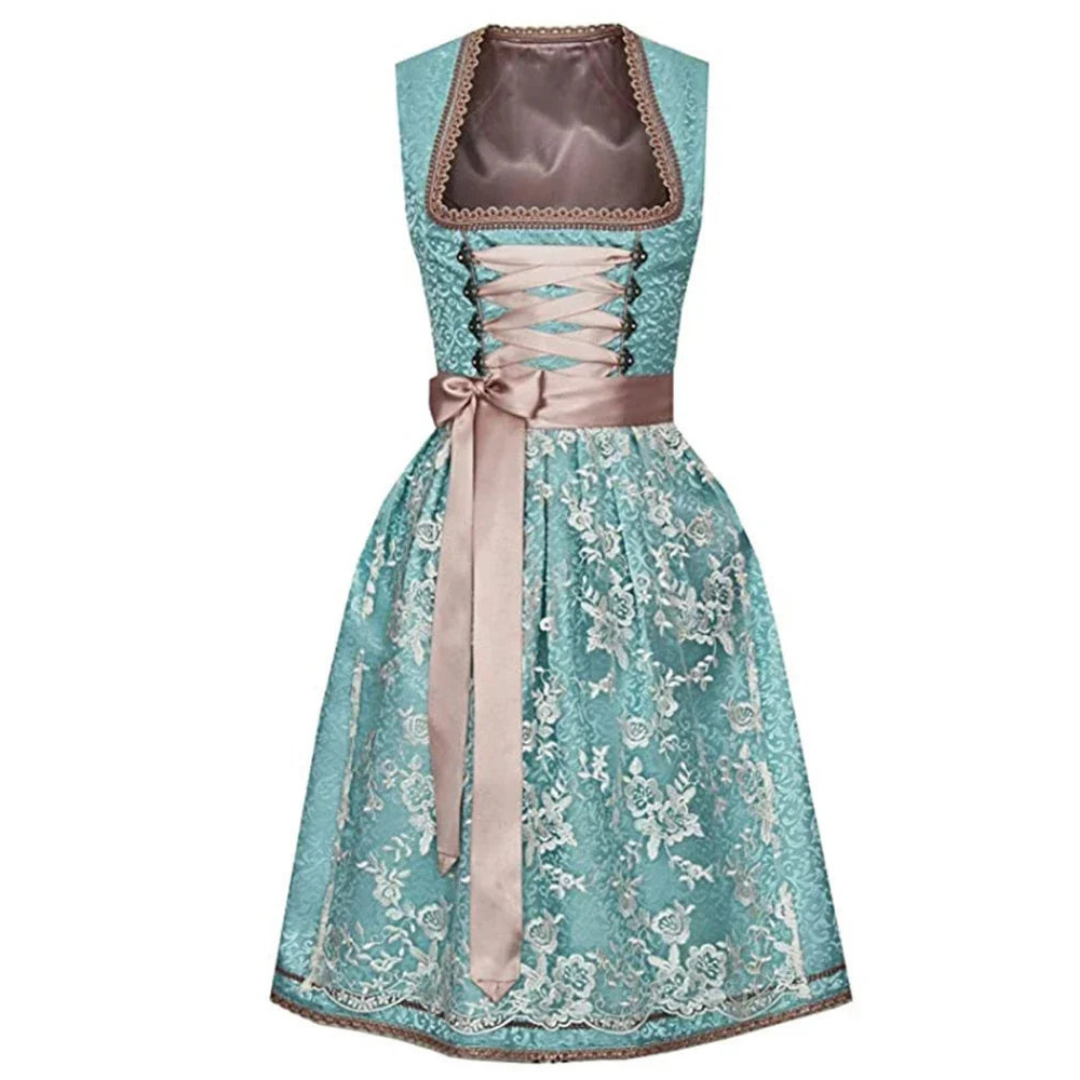 NOUVEAU RICHE Dirndlkleid Oktoberfest Festlook Mit Schlitz Größe M Grün