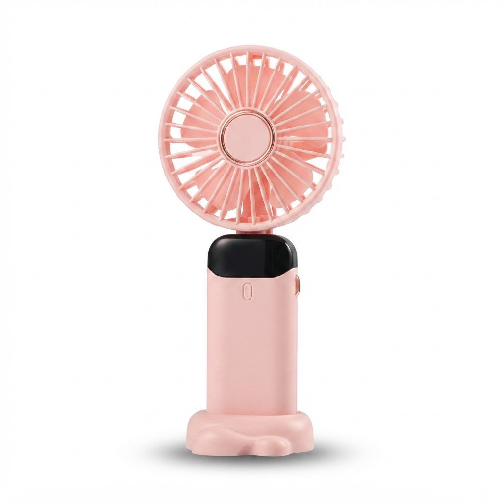 Tragbarer Handventilator – Wiederaufladbarer Mini-Ventilator mit 5000 mAh Akku, 90° faltbar, 5 Geschwindigkeitsstufen, LED-Digitalanzeige, USB-Anschluss 4