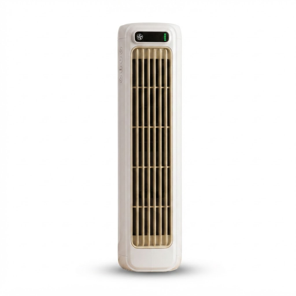 Tragbarer Turmventilator – 2000 mAh, leiser, blattloser Umwälzventilator, Wand- und Tischventilator, 3 Geschwindigkeitsstufen 2