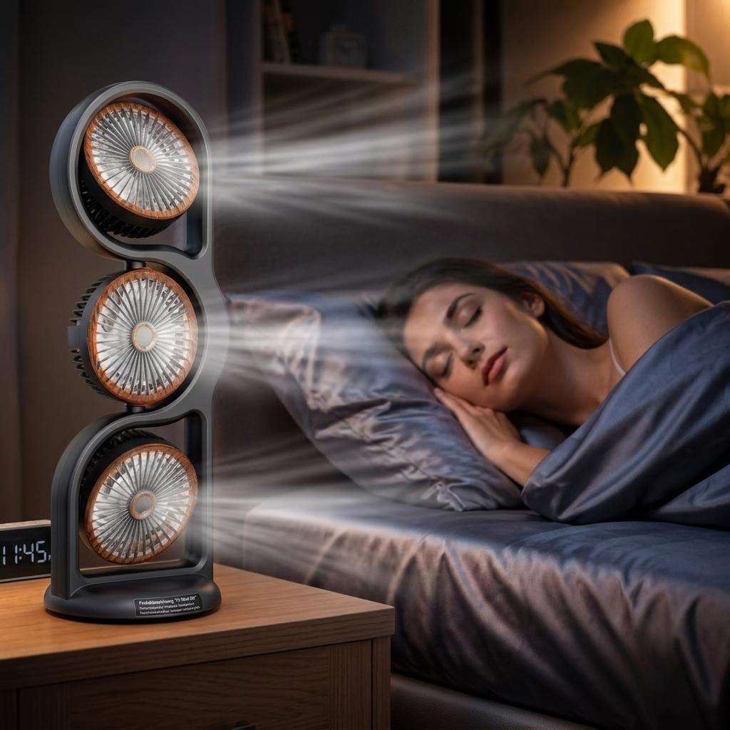 Tragbarer Ventilator mit drei Gebläsen 6