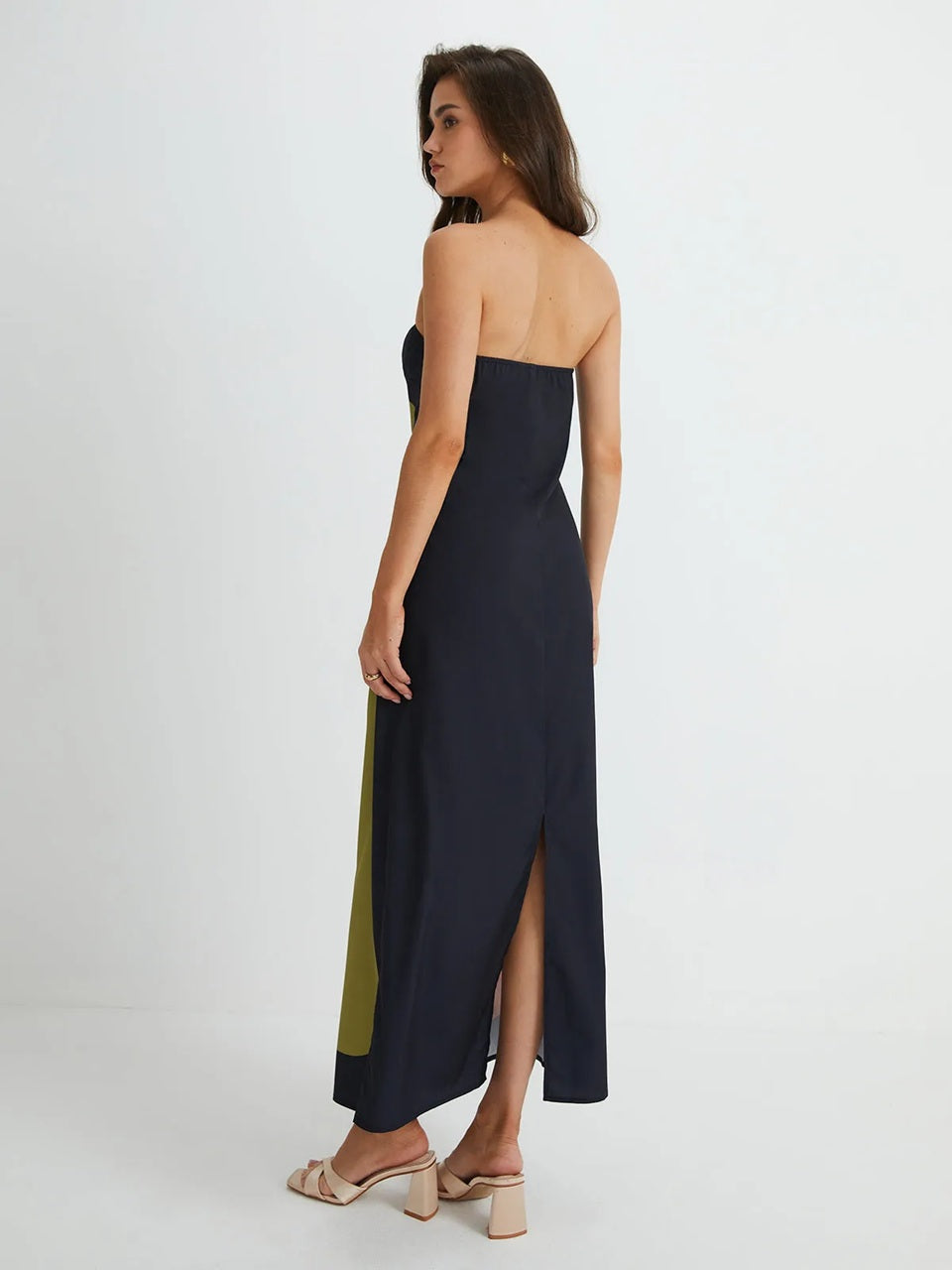 NOUVEAU RICHE Trägerloses Maxikleid Elegantes Sommerkleid Atmungsaktiver