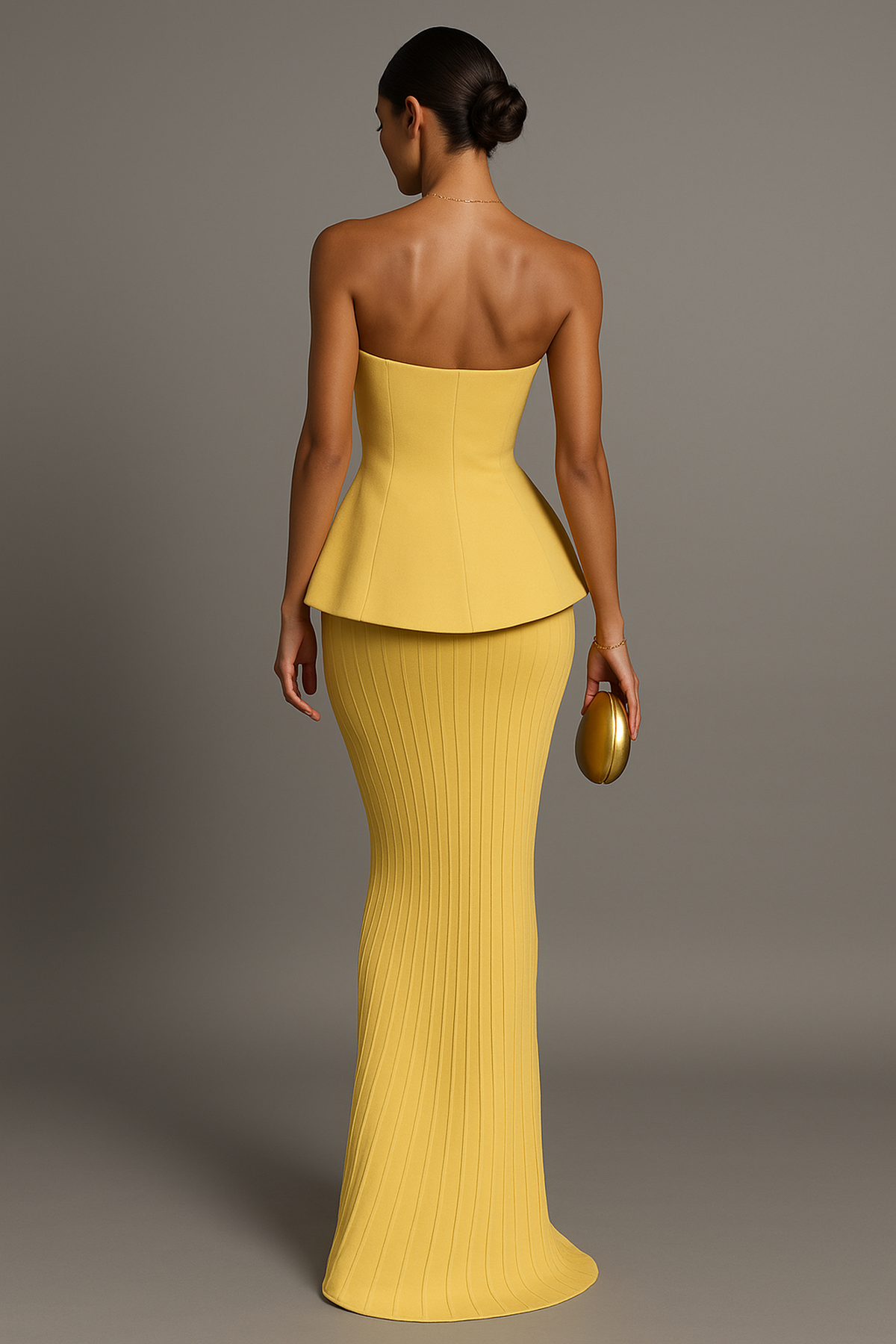 NOUVEAU RICHE Elegantes Trägerloses Maxikleid Bodenlang Fließend