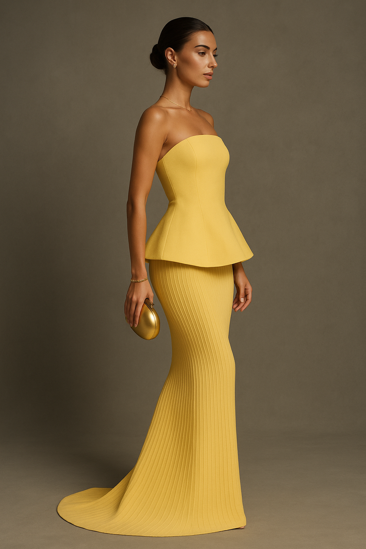 NOUVEAU RICHE Elegantes Trägerloses Maxikleid Bodenlang Fließend