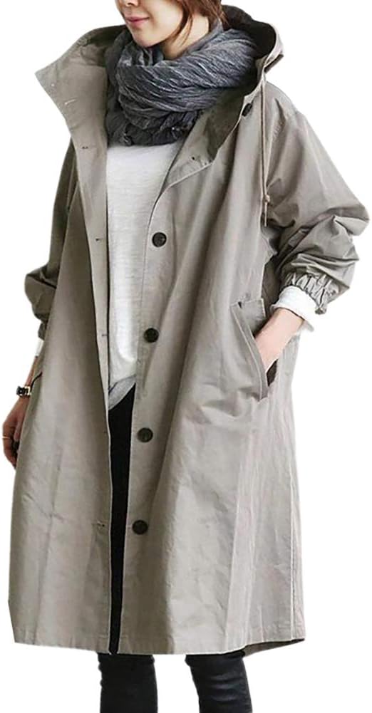 NOUVEAU RICHE Trenchcoat Damen Baumwolle Schwarz Wasserabweisend Größe M