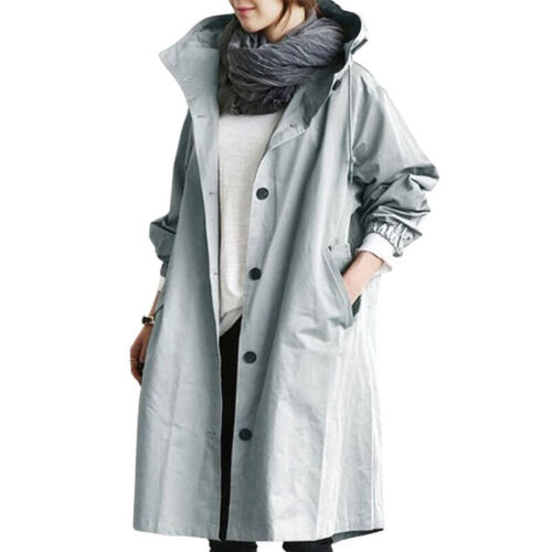 NOUVEAU RICHE Trenchcoat Damen Baumwolle Schwarz Wasserabweisend Größe M Hellblau