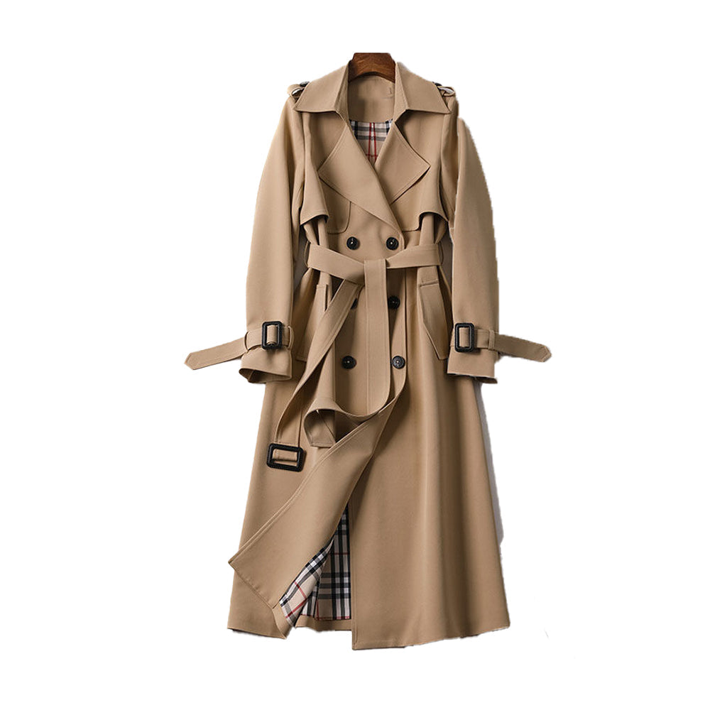 NOUVEAU RICHE Trenchcoat mit zwei Knöpfen für Damen – klassische Oberbekleidung Beige
