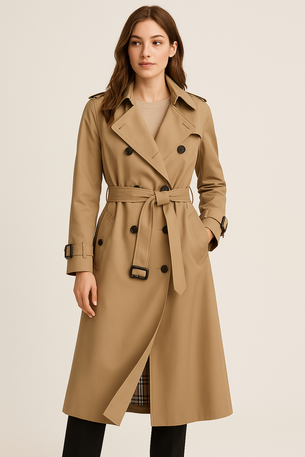 NOUVEAU RICHE Trenchcoat mit zwei Knöpfen für Damen – klassische Oberbekleidung