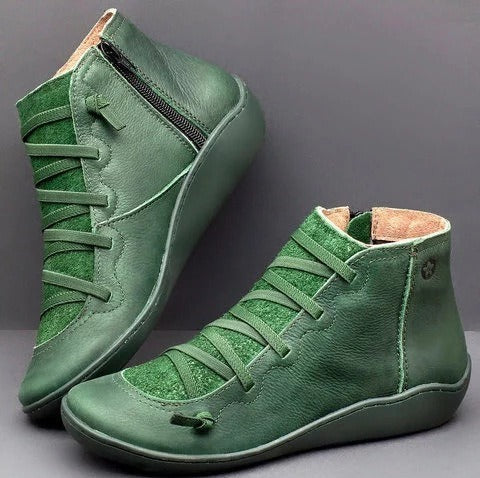 NOUVEAU RICHE Trendige Orthopädische Stiefeletten Für Damen Komfort Grün