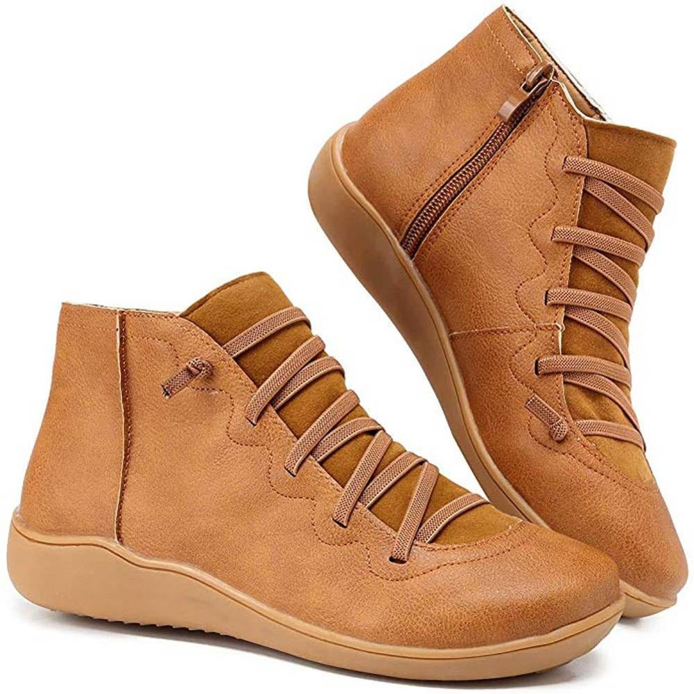 NOUVEAU RICHE Trendige Orthopädische Stiefeletten Für Damen Komfort Braun