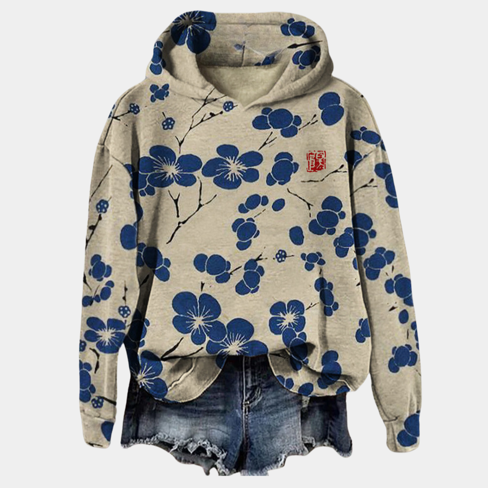 NOUVEAU RICHE Damaris | Dame Stylischer Kapuzenpullover - Kuscheliger Oversized Hoodie & Sweatshirt Blau
