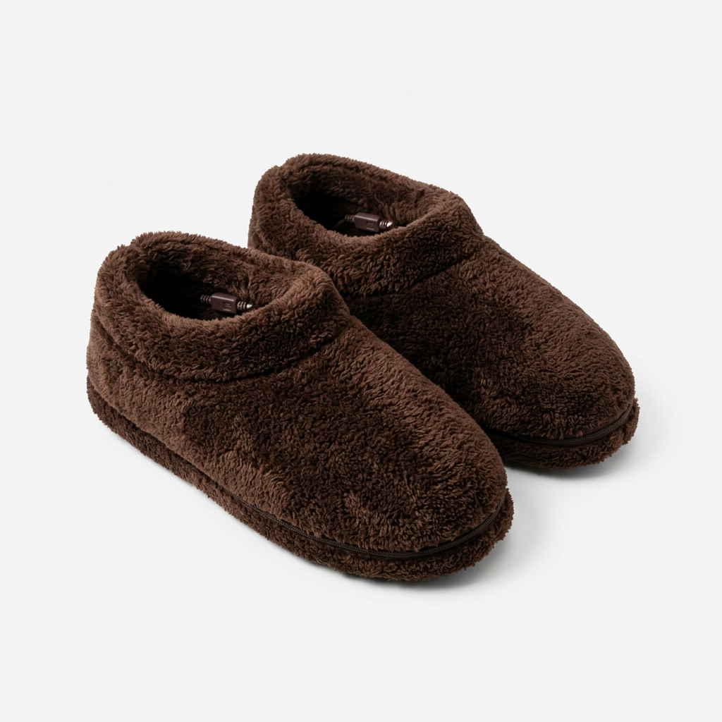 NOUVEAU RICHE USB beheizte Hausschuhe – Elektrische Wärmepantoffeln mit weichem Plüschfutter, Unisex, 3 Farben, Gr. 35–46