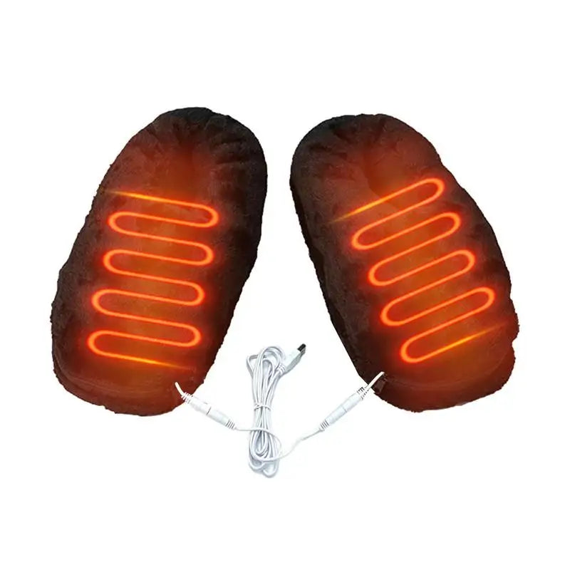 NOUVEAU RICHE USB beheizte Hausschuhe – Elektrische Wärmepantoffeln mit weichem Plüschfutter, Unisex, 3 Farben, Gr. 35–46